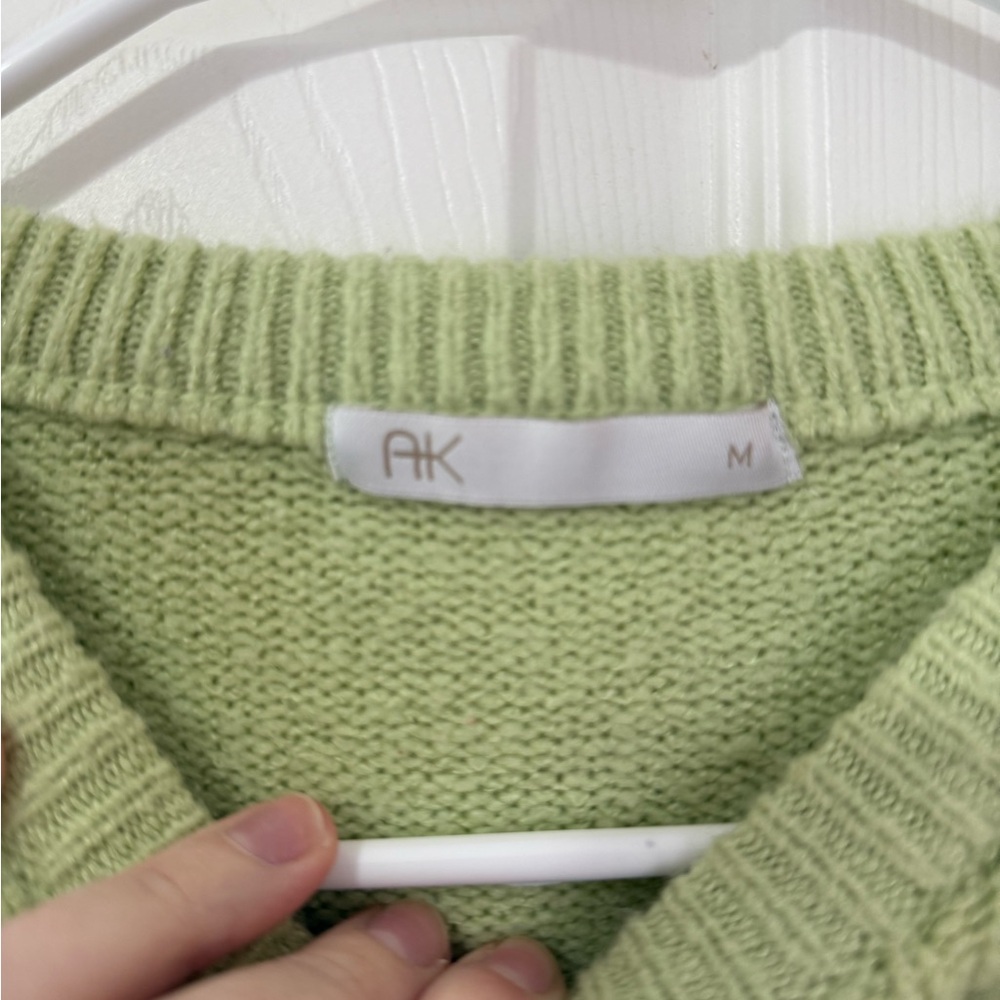 Green Cable Knit Sweater - Picture 4 of 6